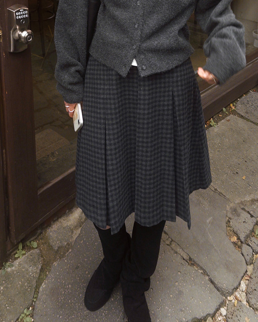 チェックプリーツスカート