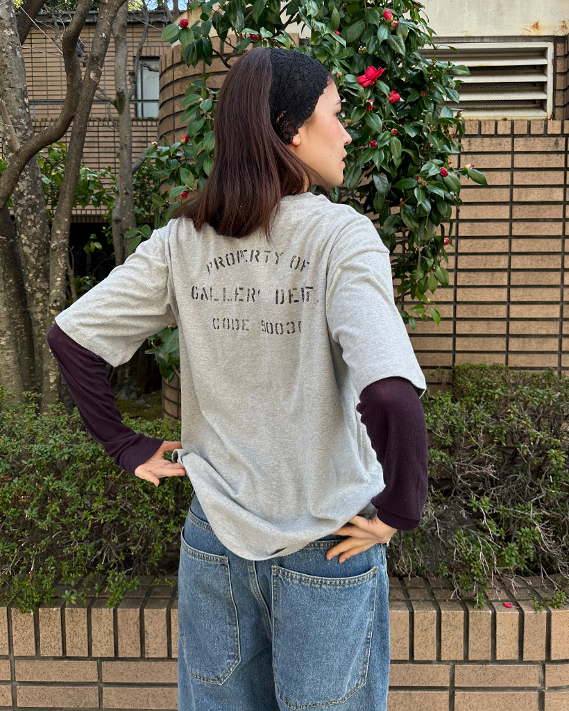 archive y2k ロンT Ｖネック 00s archive grunge Vネック ロンT 畝リブ 赤ネップ CE70 Y2K archive
