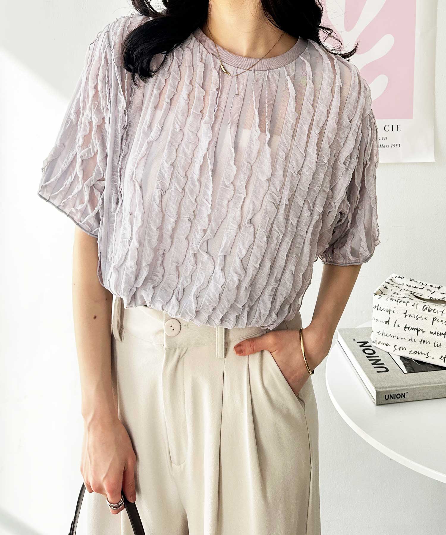 フリルカットソーシアーTシャツ | ファッション通販サイト NUGU