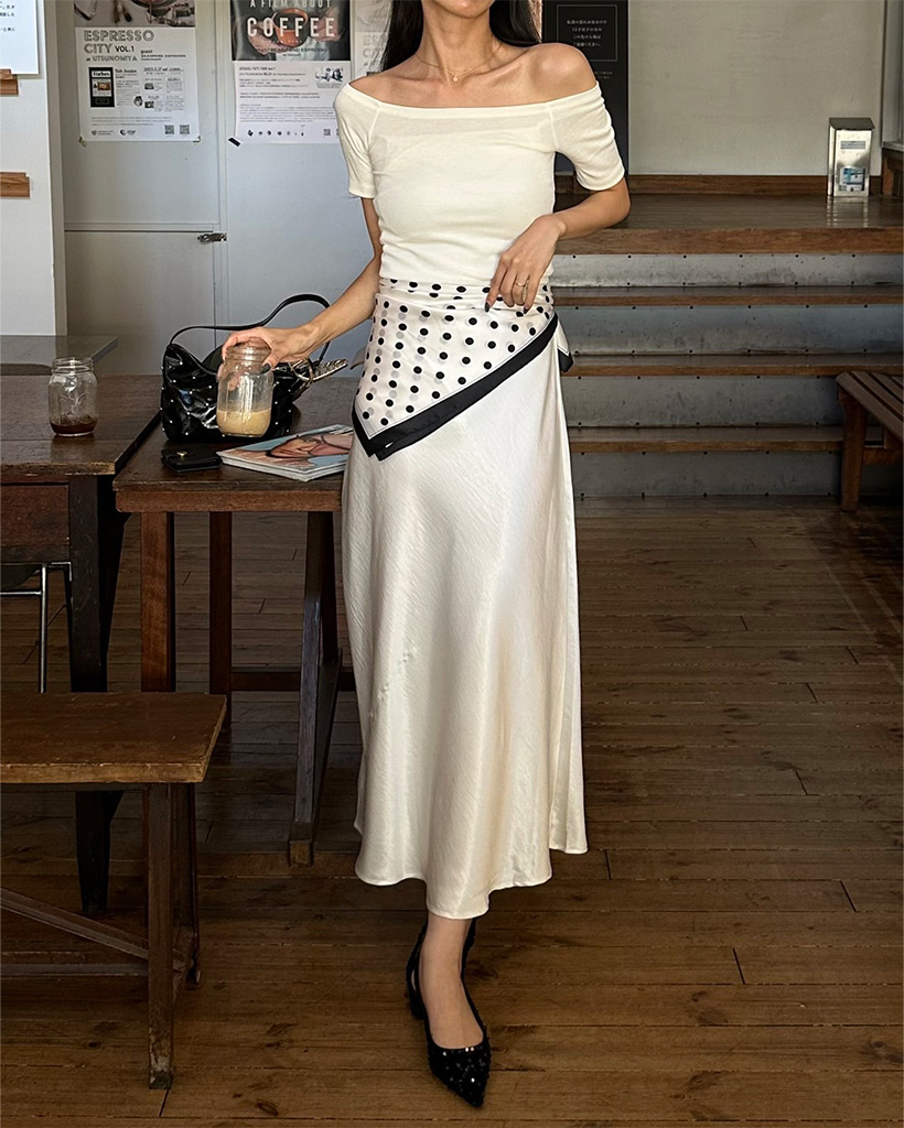 なつみ　Gターフ35 スリット用10本 モノクロドットスカーフ | ファッション通販サイト NUGU