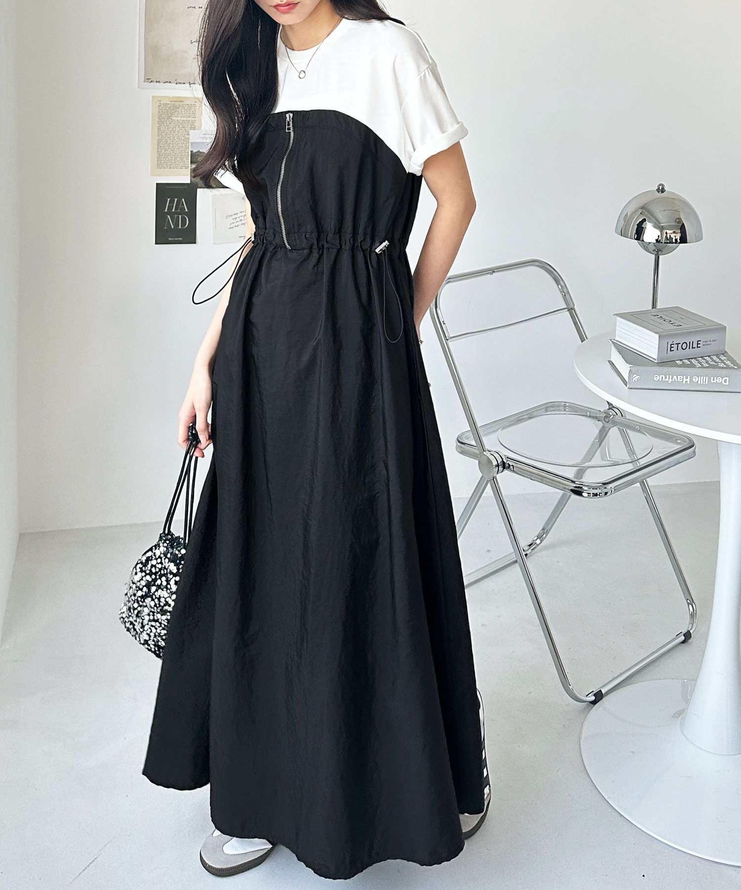 ハーフジップビスチェドッキングワンピース | ファッション通販サイト NUGU