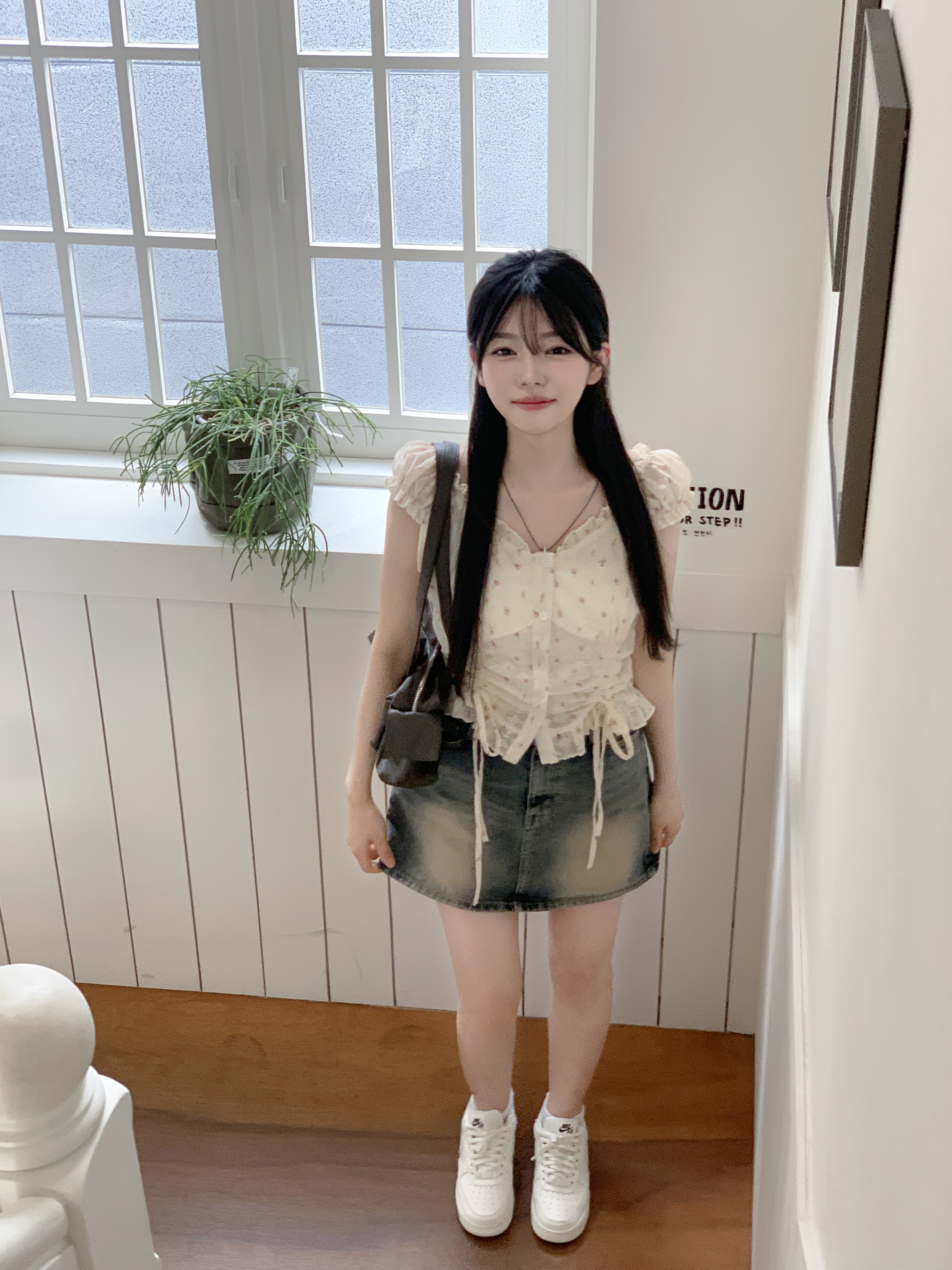 2way]フラワーフリルシャーリングブラウス | ファッション通販