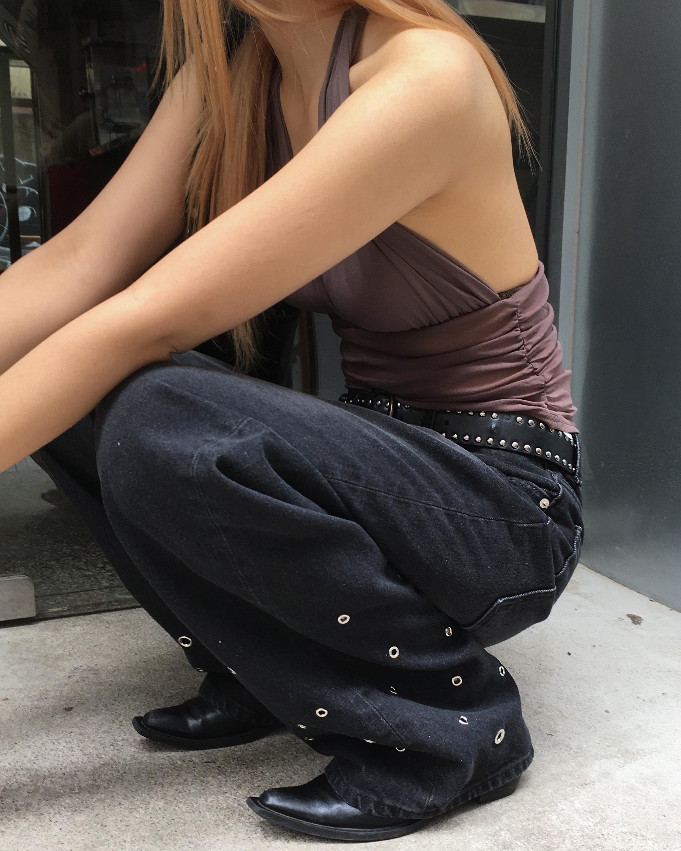 Eyelet denim pants | ファッション通販サイト NUGU