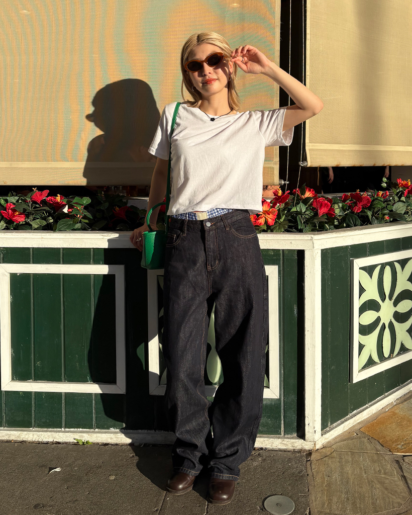 ■8.22 a61 リメイク ワイドデニム × トラックパンツ ドッキングパンツ □8.22 a61 リメイク ワイドデニム × トラックパンツ ドッキングパンツ