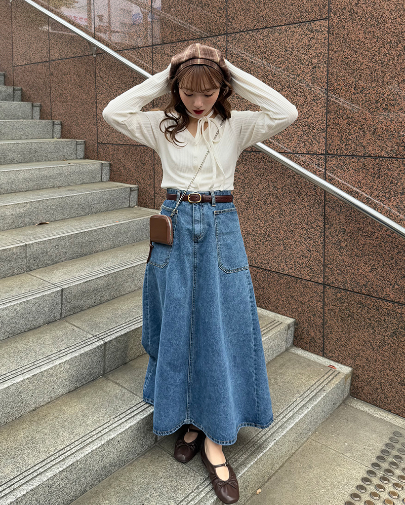 RED VALENTINO デニム フレアスカート 38 23区 【RED CARD TOKYO×23区】デニム フレアパンツ （ミッド