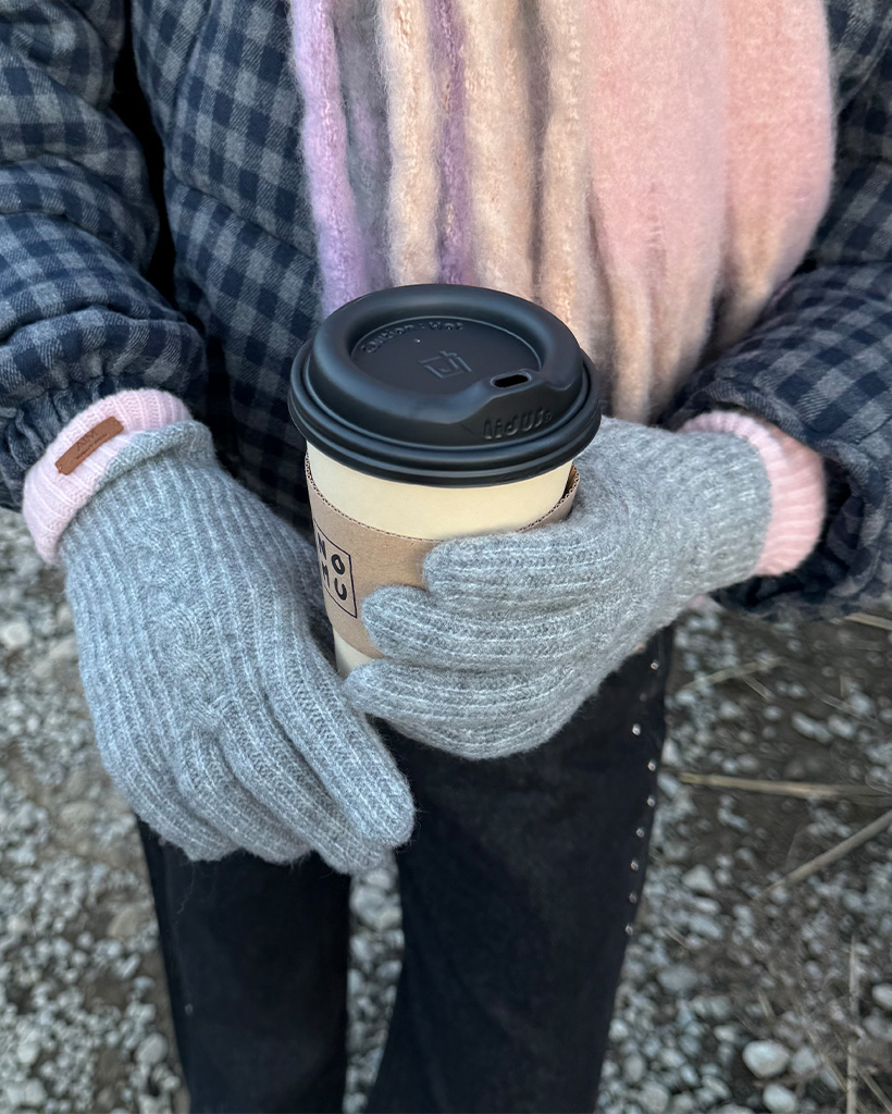 バイカラーリブウールグローブ