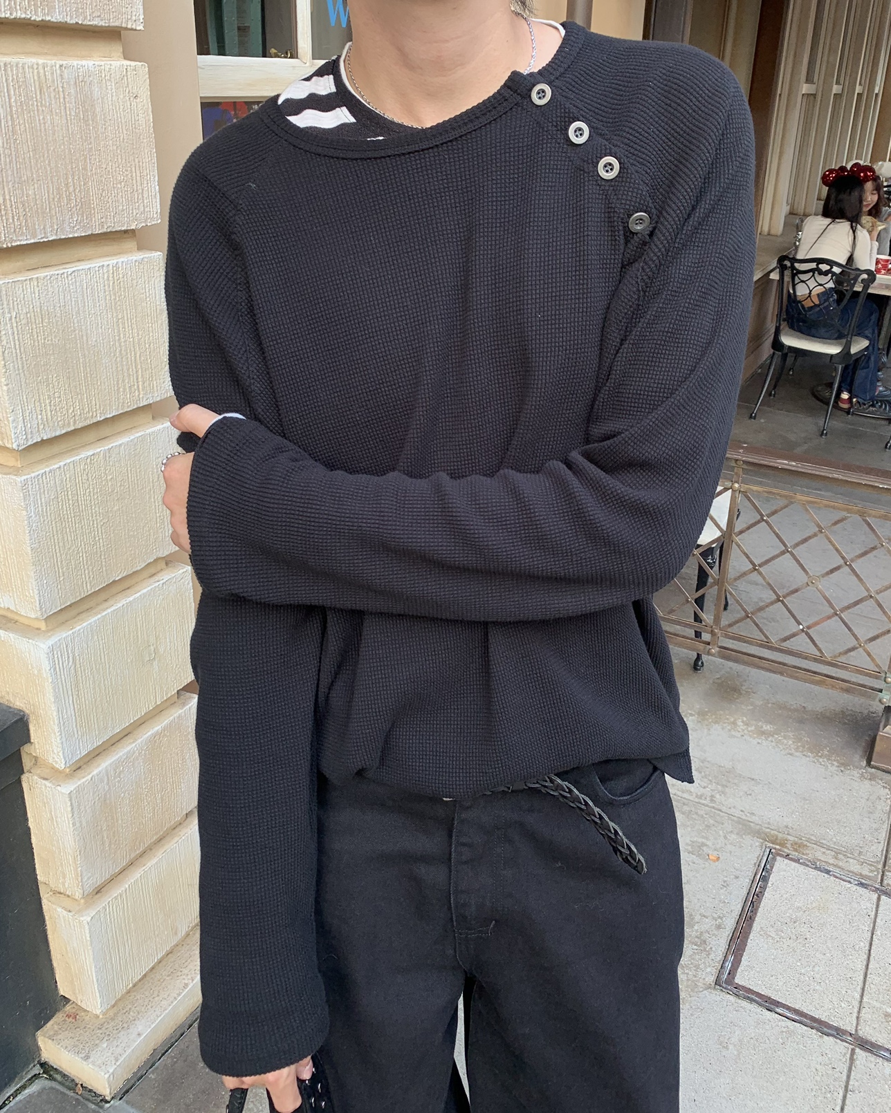 サイドボタン長袖カットソー | ファッション通販サイト NUGU