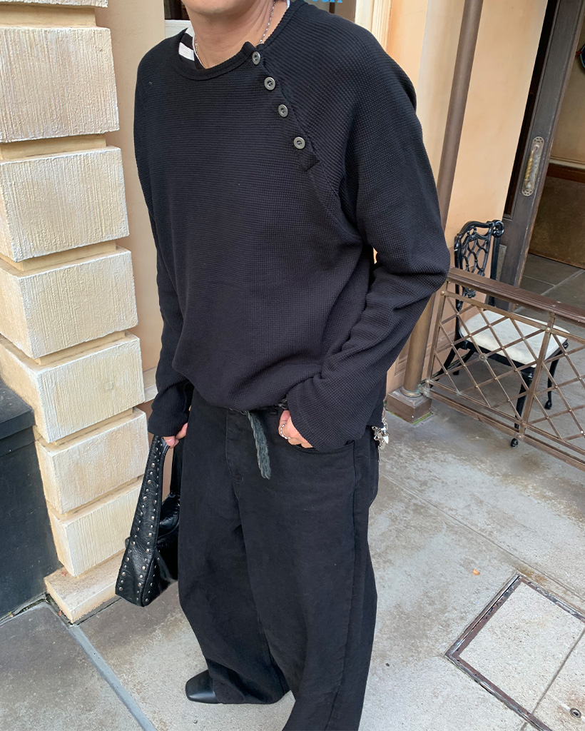 サイドボタン長袖カットソー | ファッション通販サイト NUGU