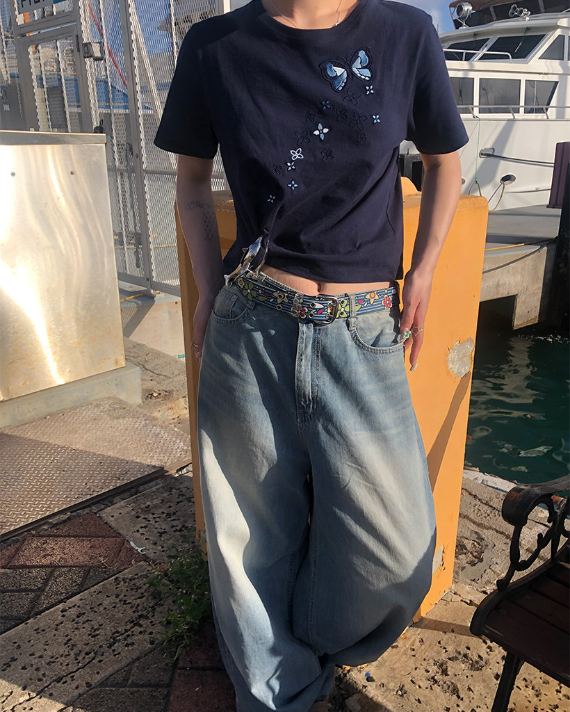 ベルト付き ルーズワイド デニム カジュアル パンツ 3色 hr8070 楽天市場】ラブトキシック(Lovetoxic)ルーズワイドデニムパンツ