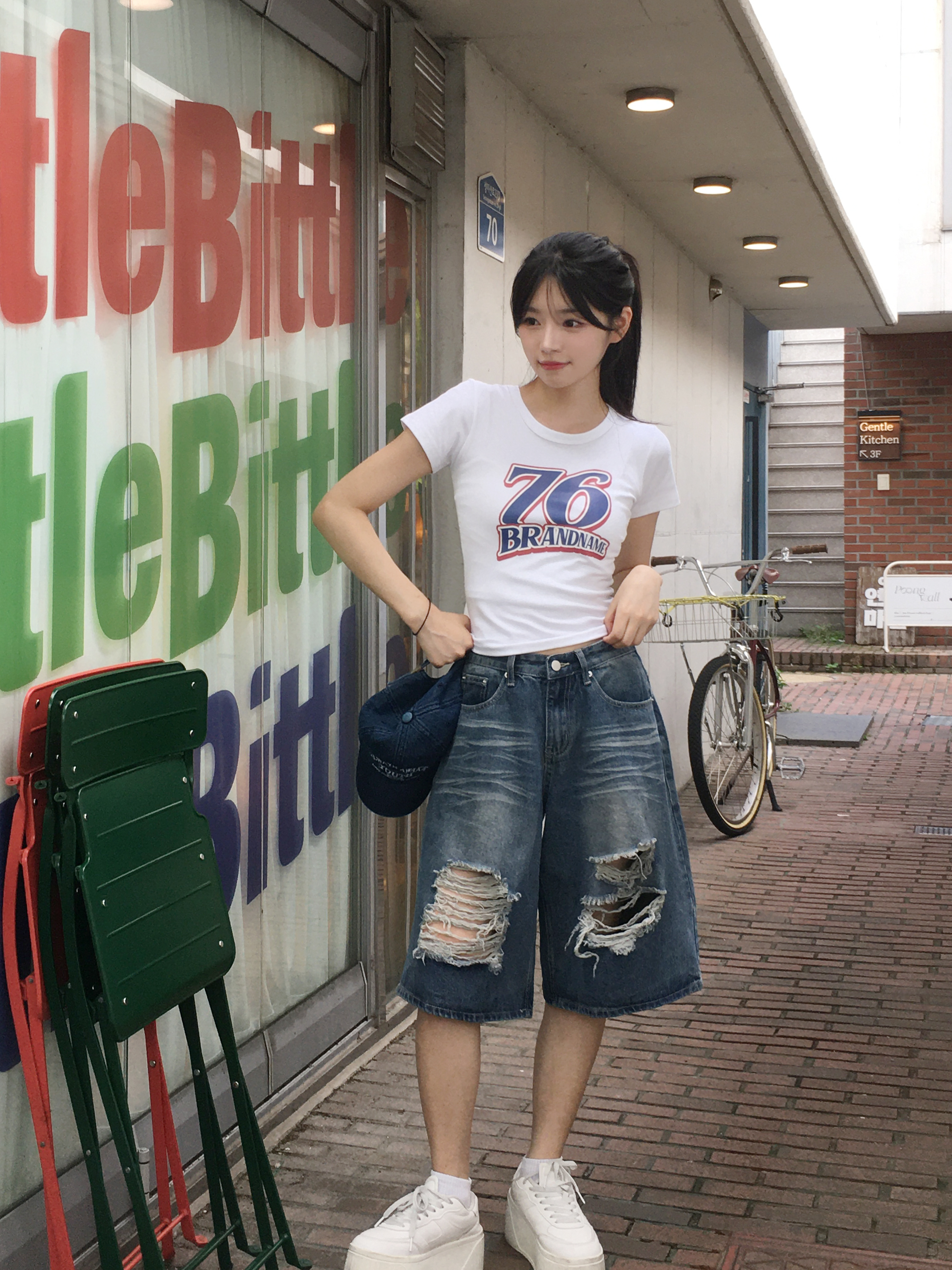 ダメージウォッシュデニムハーフパンツ | ファッション通販