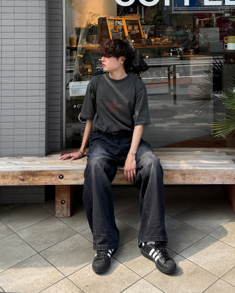 ビンテージスターレタリングハーフTシャツ | ファッション通販