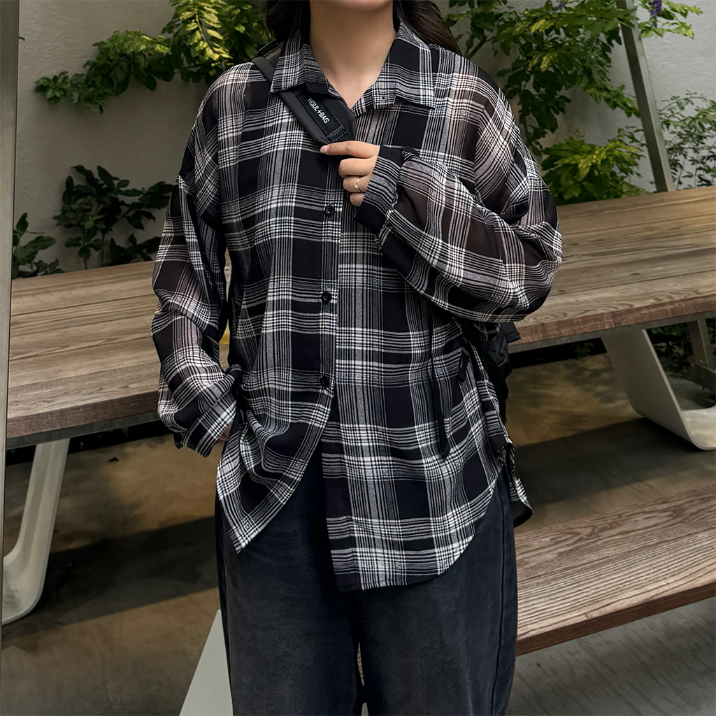 チェックシースルーシャツ | ファッション通販サイト NUGU