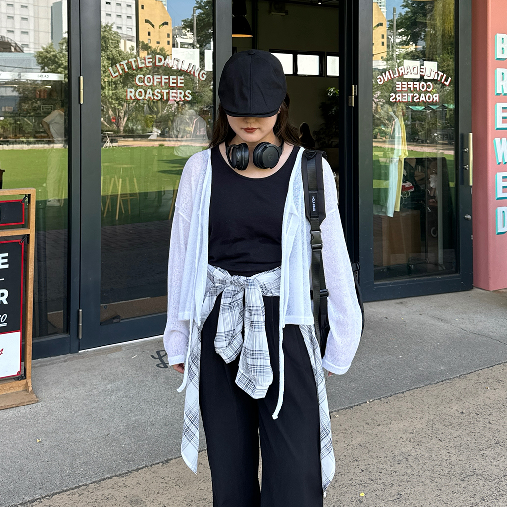 【S・Mサイズ】ウォッシャブルシースルーチェックブラウス sweetdoor_240802-sw31
