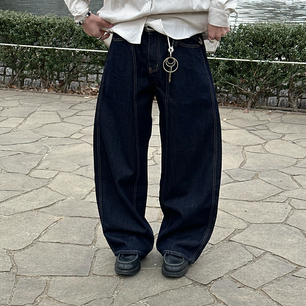 Peoplesense インディゴジーンズ ワイドパンツ Peoplesenseインディゴ