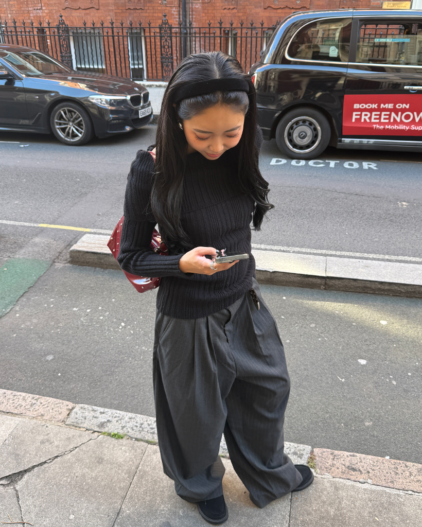 こゆページ ユニセックス）ピンストライプツータックルーズスラックス