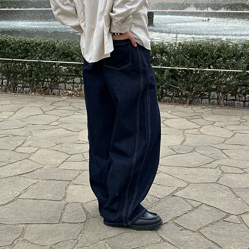 インディゴデニムワイドパンツ | ファッション通販サイト NUGU