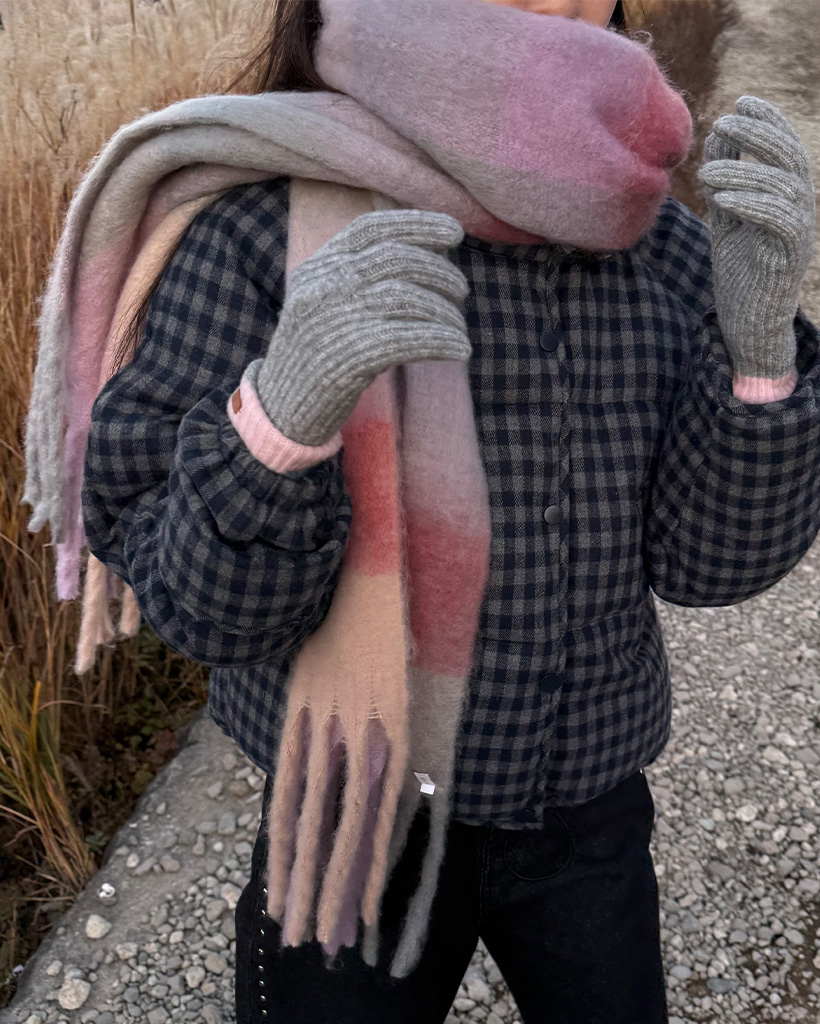 スクエアチェックマフラー