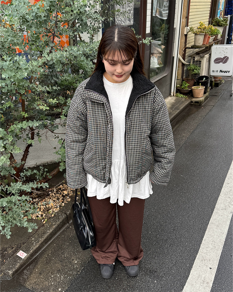 リバーシブルチェック柄フリースジャンパー | ファッション通販サイト NUGU