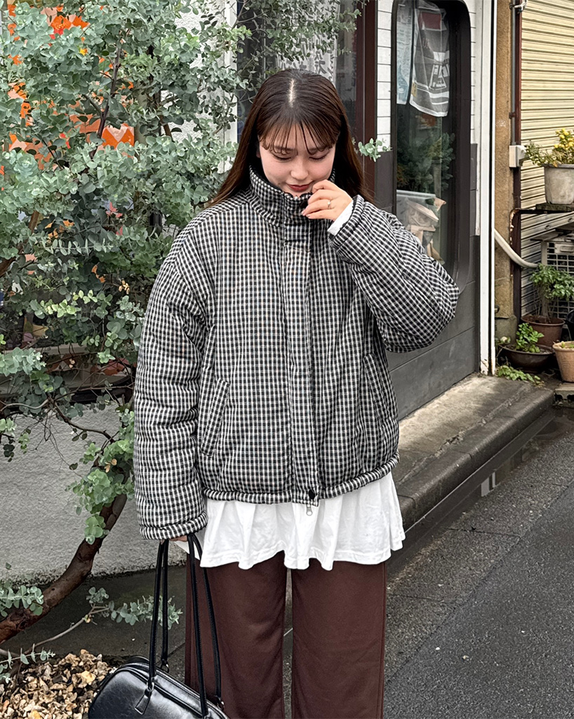 チェックパターンダウンジャケット | ファッション通販サイト NUGU