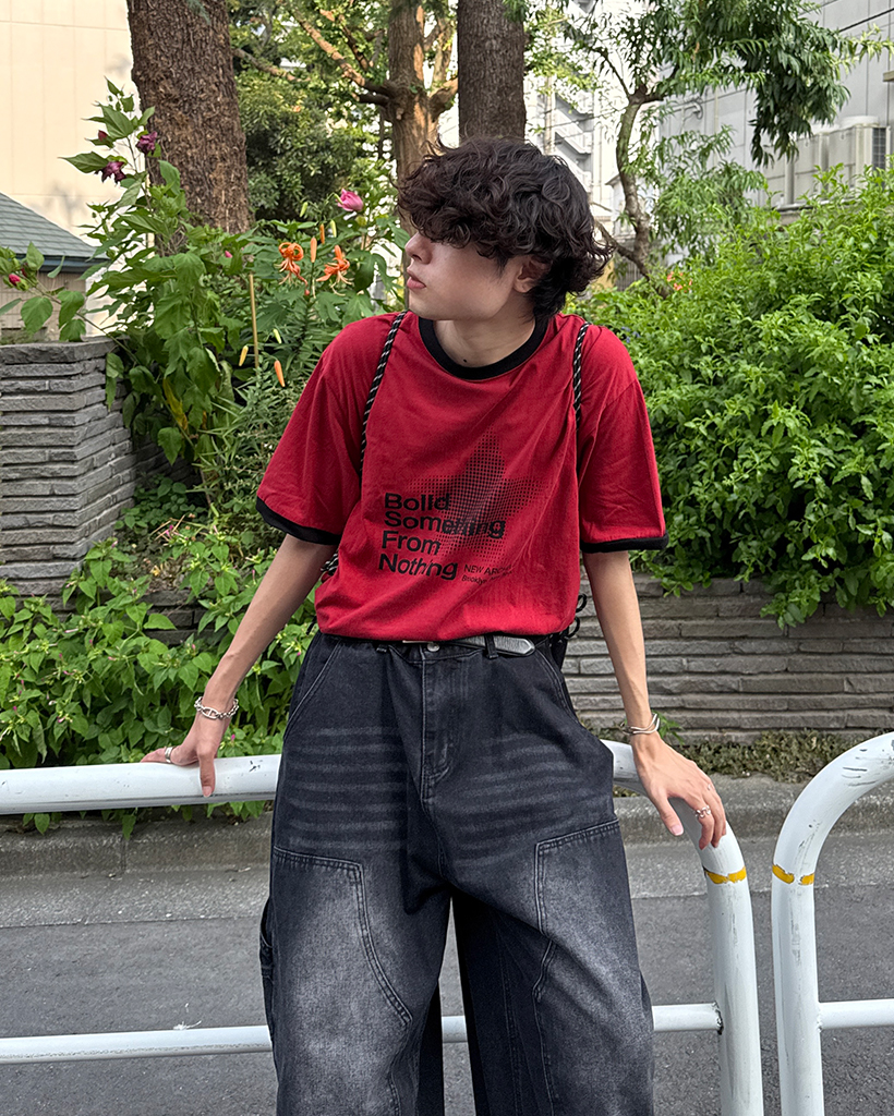 スターレタリングリンガーハーフTシャツ | ファッション通販
