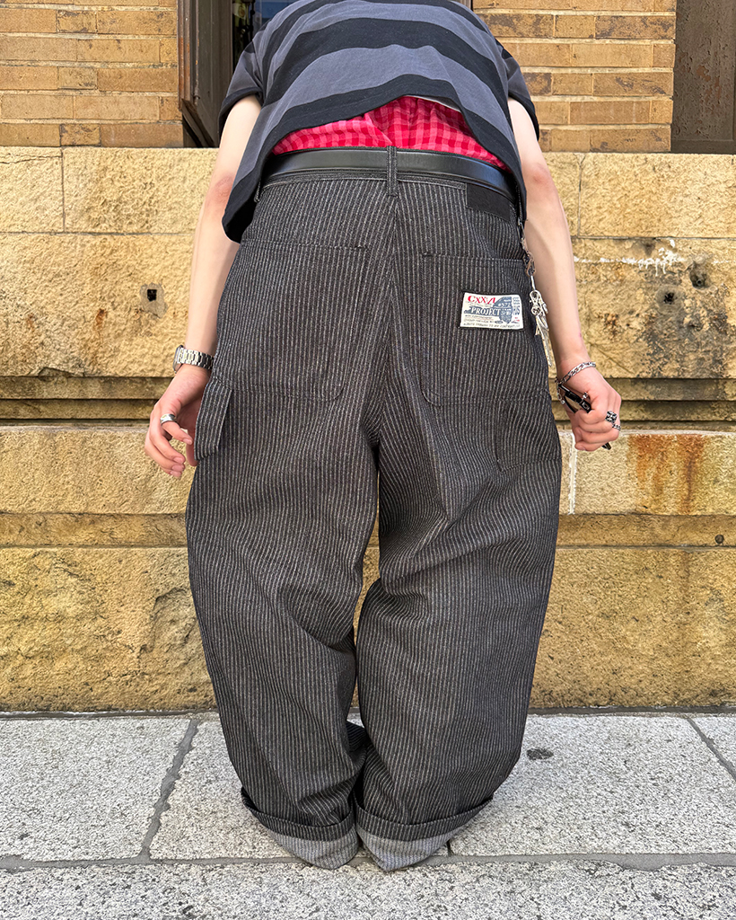 ハンマーループペンシルストライプワイドデニムパンツ | ファッション