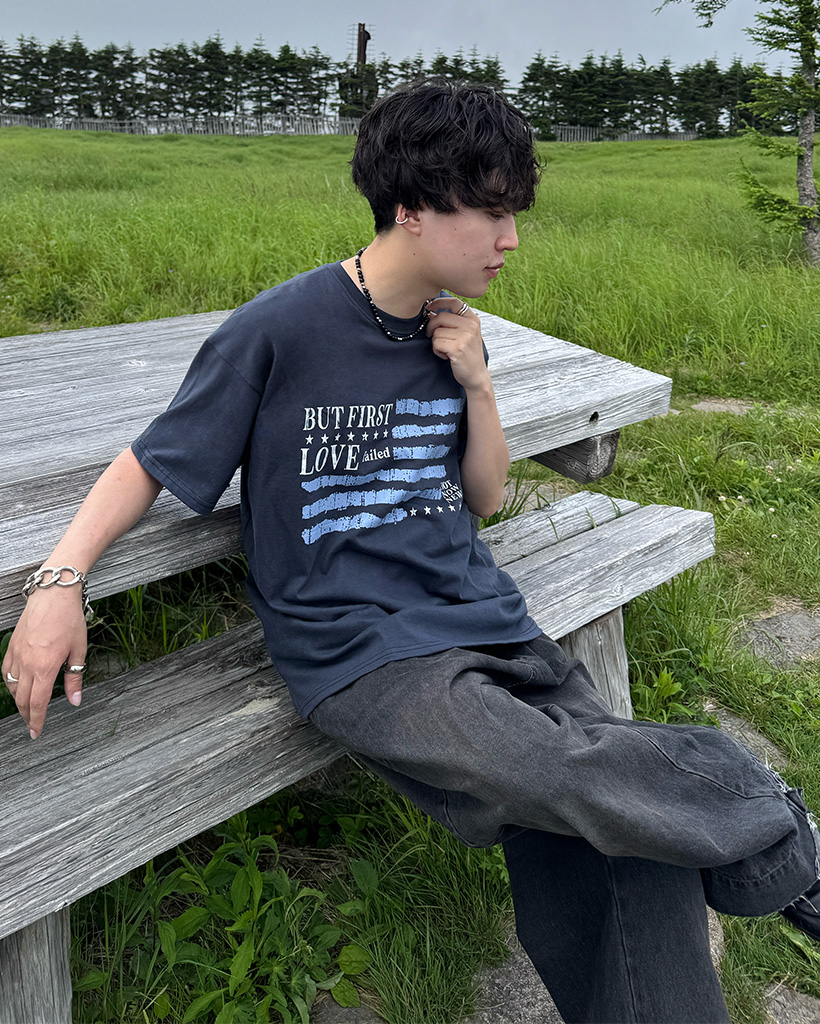 半袖Tシャツ ユニセックス 英字プリント 2色 fit=scale-down,w=1200