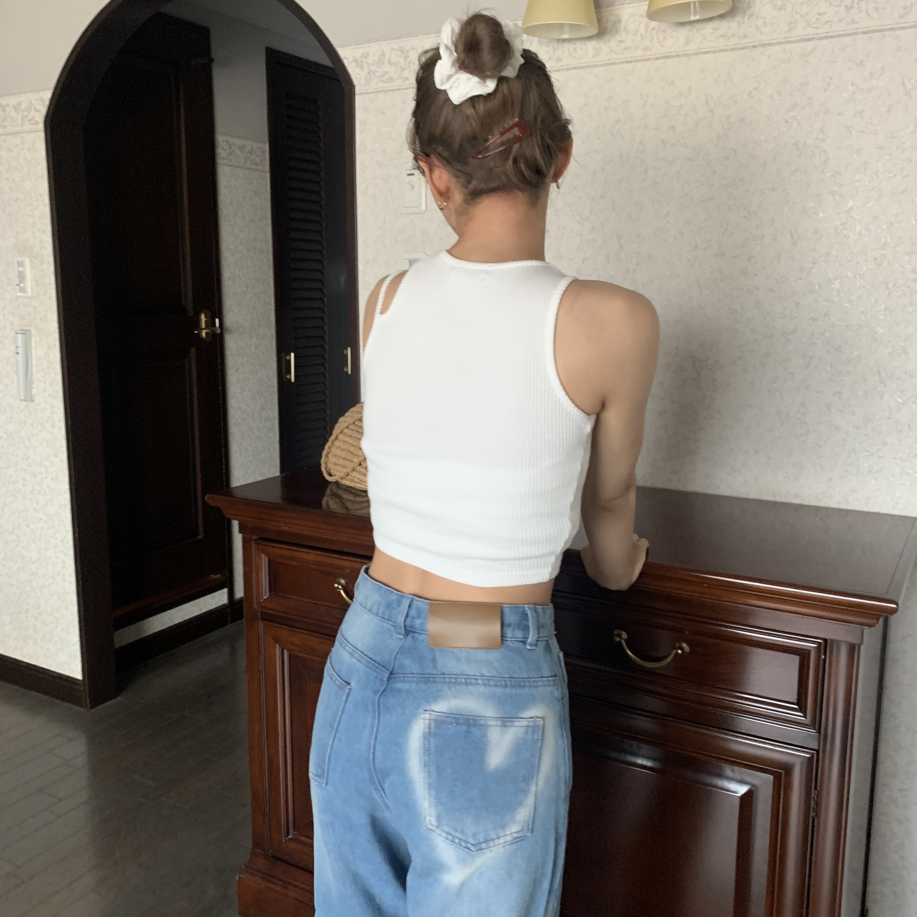 最終値下げAND MARY ハートポイントデニム ANDMARY】Heart point denim