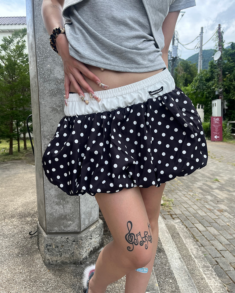 ドットレイヤードバルーンマイクロミニスカート | ファッション通販