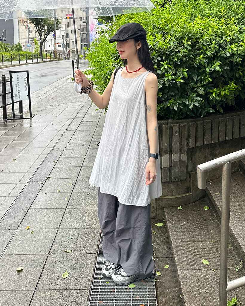〈H〉ギャバジンミニワンピース H＞ギャバジン ミニワンピース