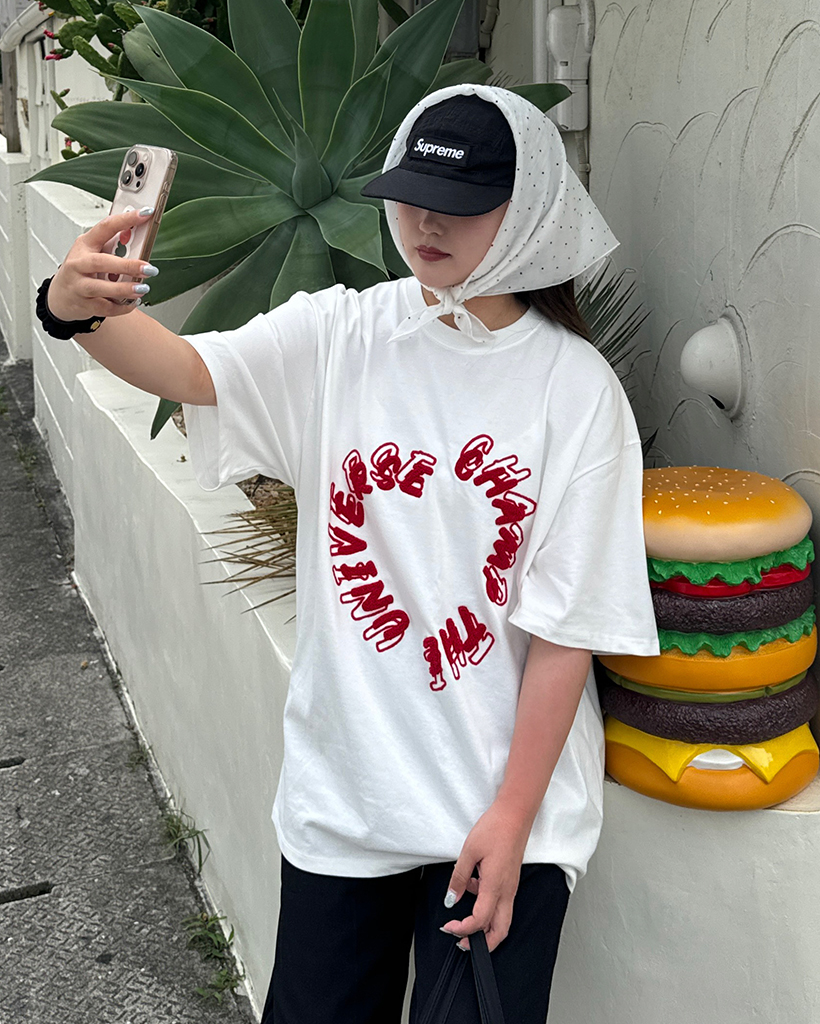 Fallett チェリー プリンティング オーバーフィット 半袖Tシャツ チェリープリントオーバーサイズ 半袖Tシャツ[品番：KH000015524