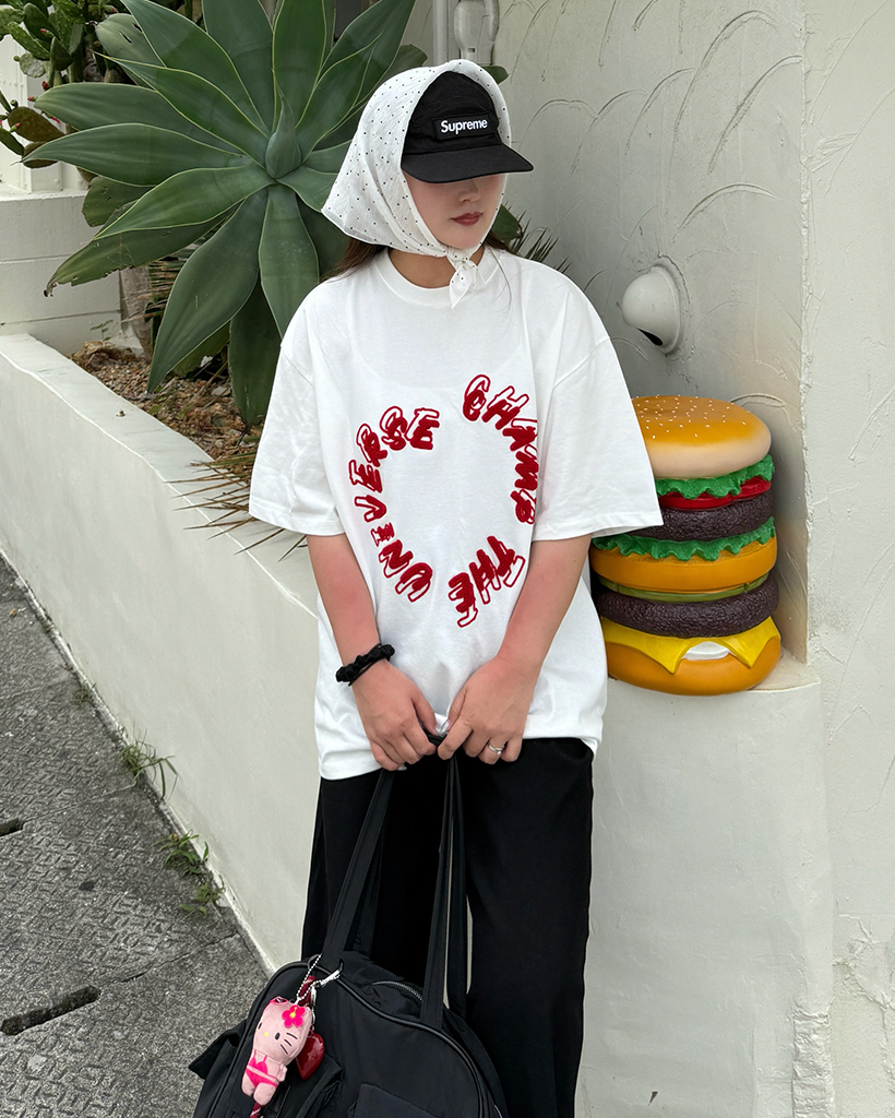 Fallett チェリー プリンティング オーバーフィット 半袖Tシャツ チェリープリントオーバーサイズ 半袖Tシャツ[品番：KH000015524