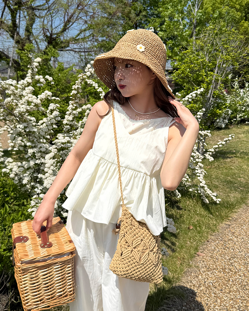 夏映え ワイドパンツセット フリルキャミ 涼しげ 上品 美脚 清楚 セール】セットアップ ティアードキャミソール ワイドパンツ