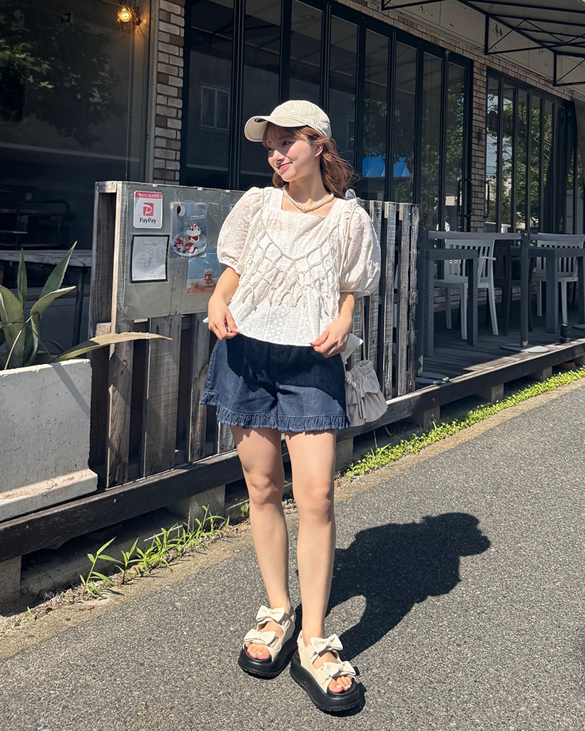 キャミソール emmi atelier】カップ付きリブキャミソール(キャミソール