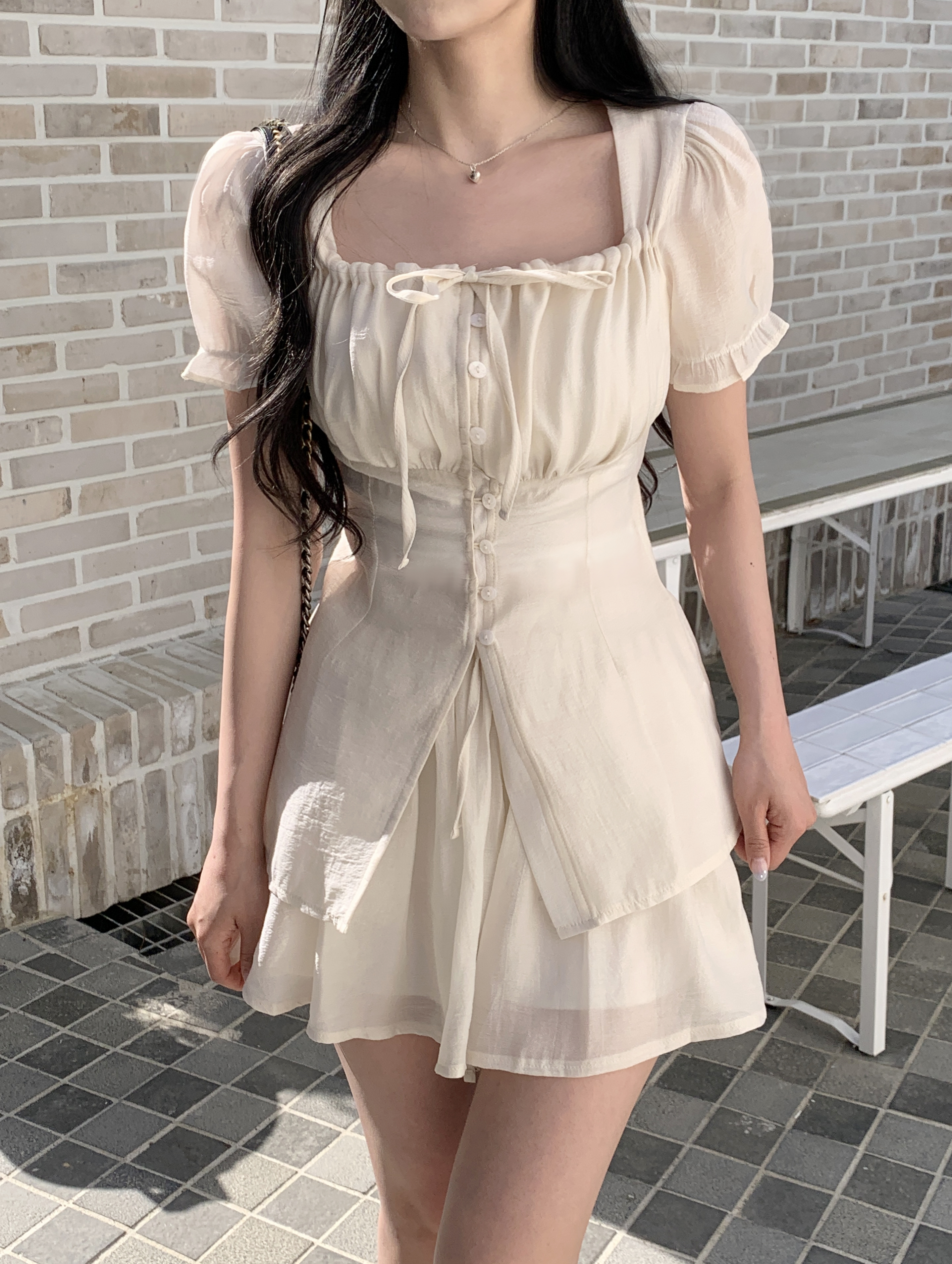 TRALALA 希少 ホワイト シフォン リボン付き フレアスカパン TRALALA 希少 ホワイト シフォン リボン付き フレアスカパン