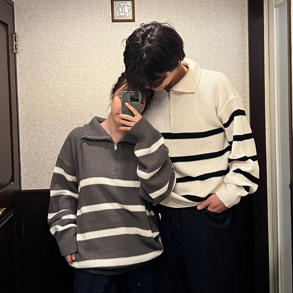 Lui's グレー ジップアップ ニット F Lui's グレー ジップアップ ニット F - メルカリ