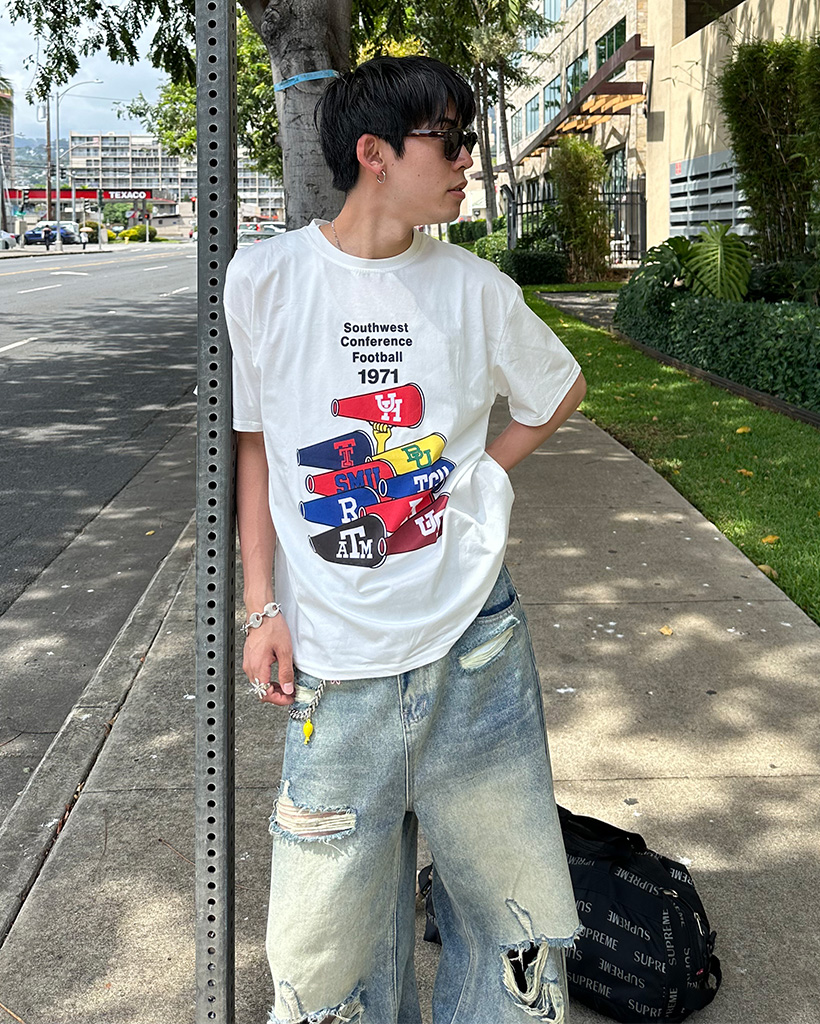 ユニセックス）カラフルプリント半袖Tシャツ | ファッション通販