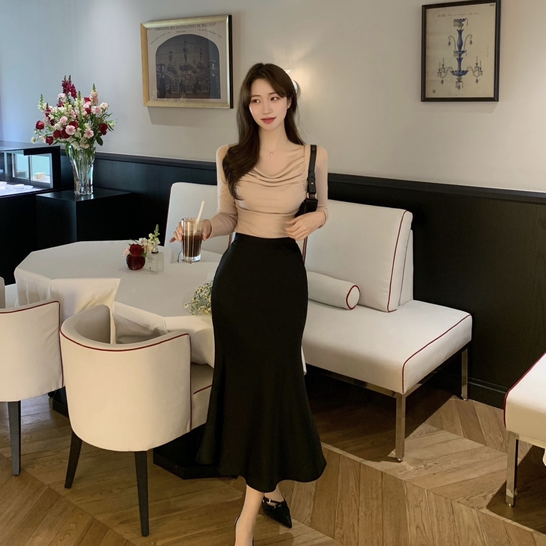 GIANA シルク マーメイド ロング スカート単品 セットアップ可 FREE STYLISTS スカート YUGA_YGMC サテンマーメイドロング