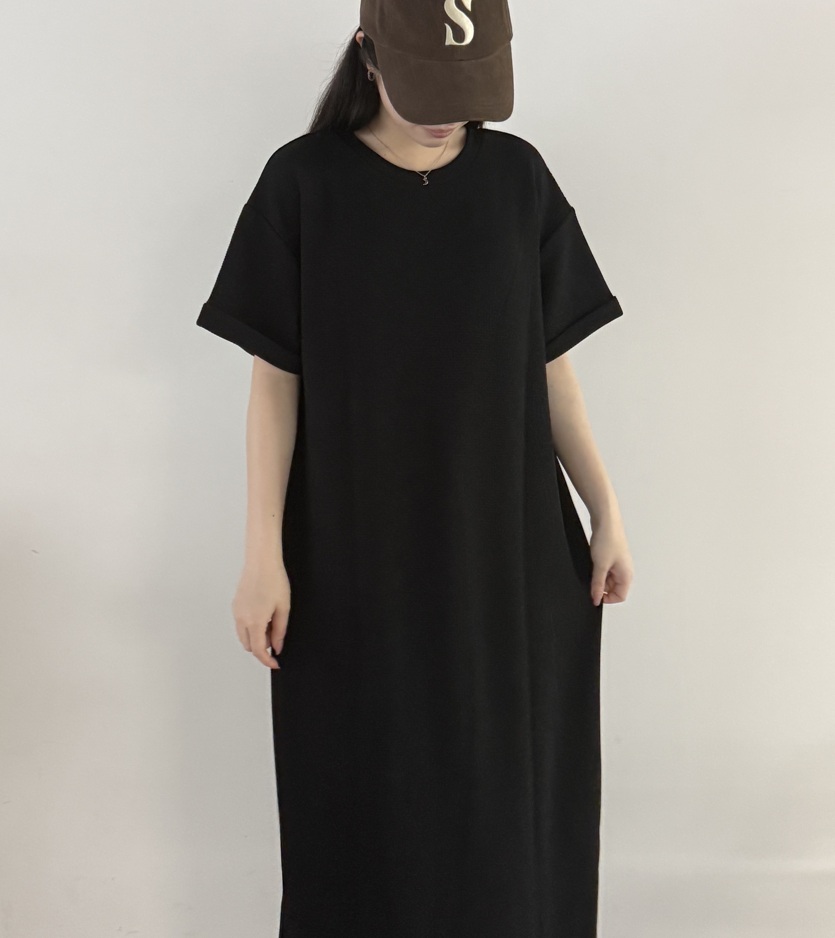 前後2WAYハーフジップTシャツワンピース | ファッション通販