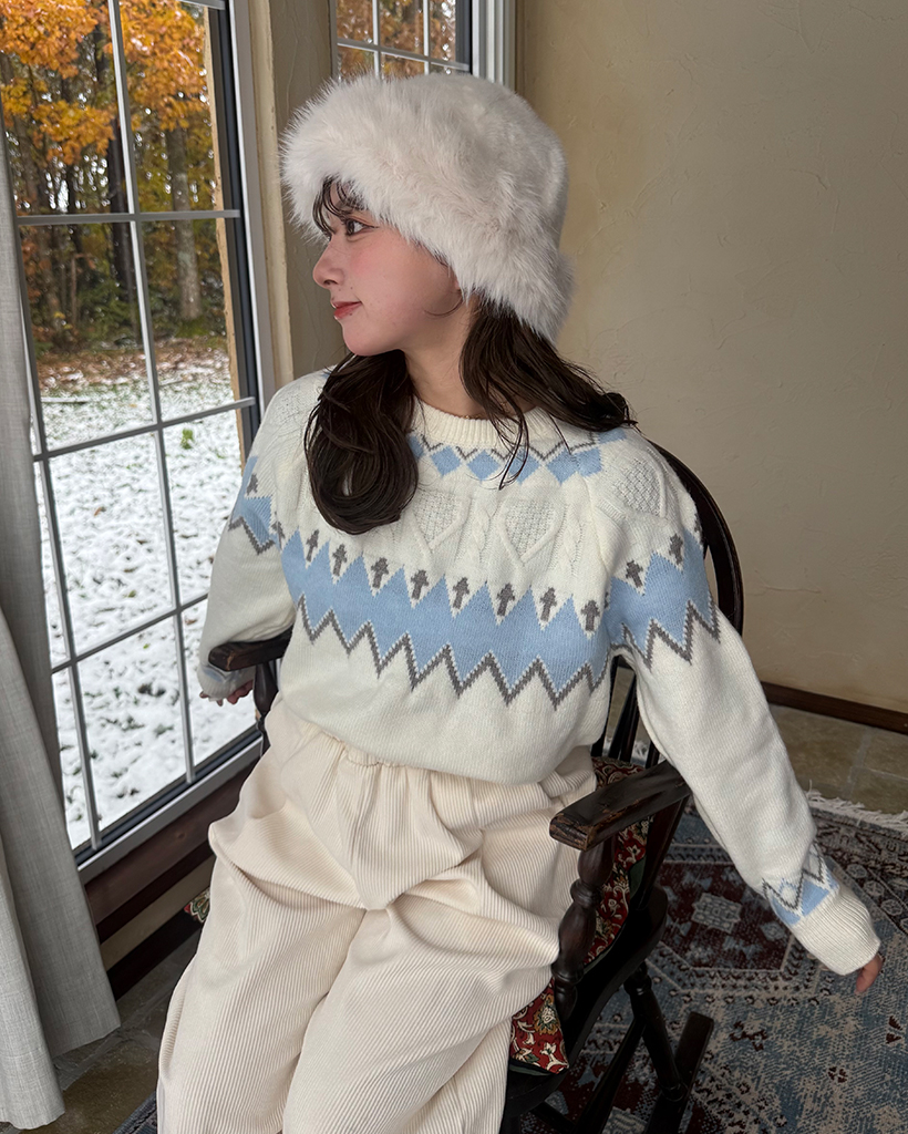 ジグザグフェアアイルパターンニットセーター | ファッション通販