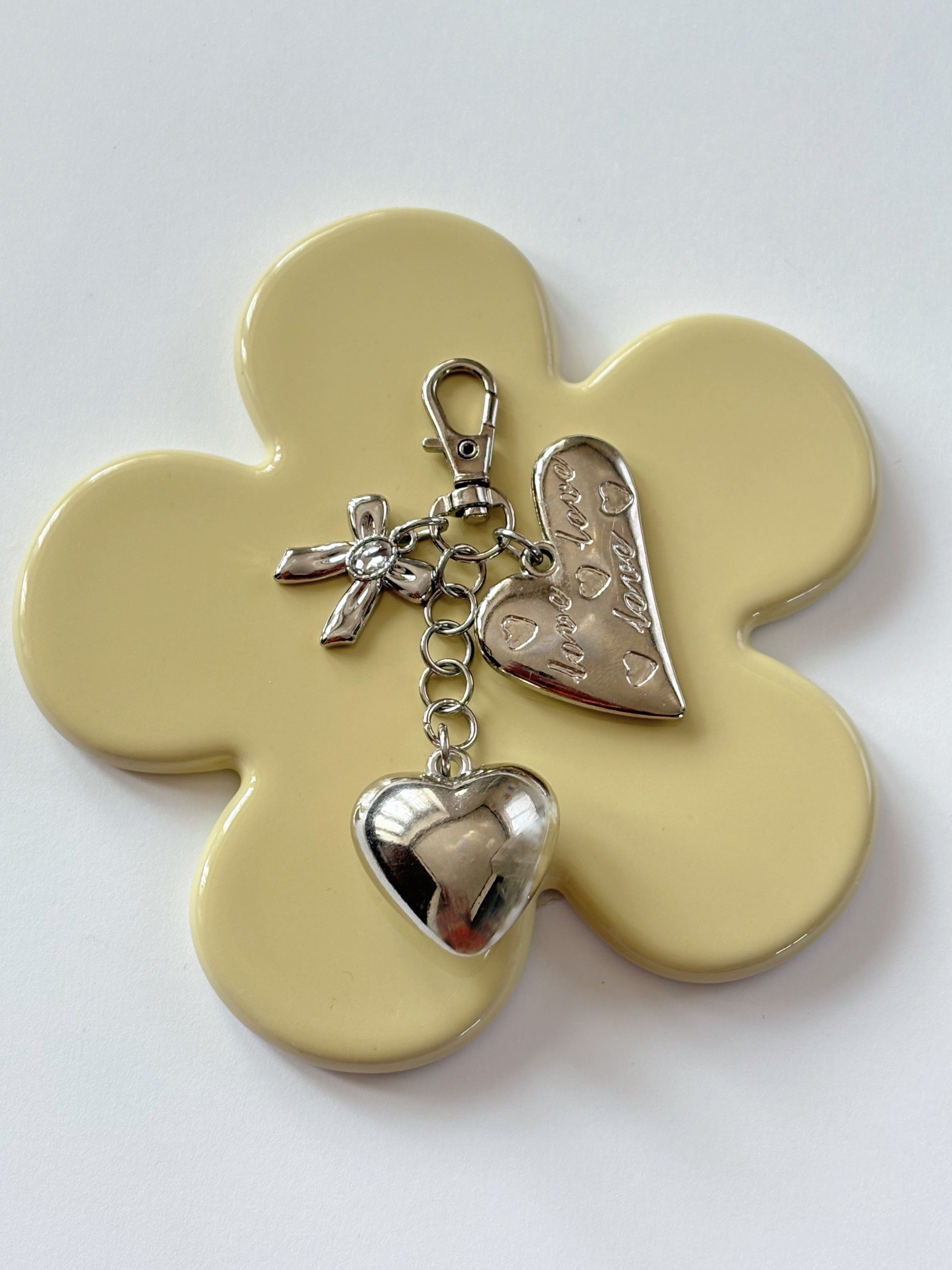 開封済　未使用　String Ting キーホルダーハート♡正規品 キーホルダー ハート【Key Ring Heart】大島紬・レザー・小物