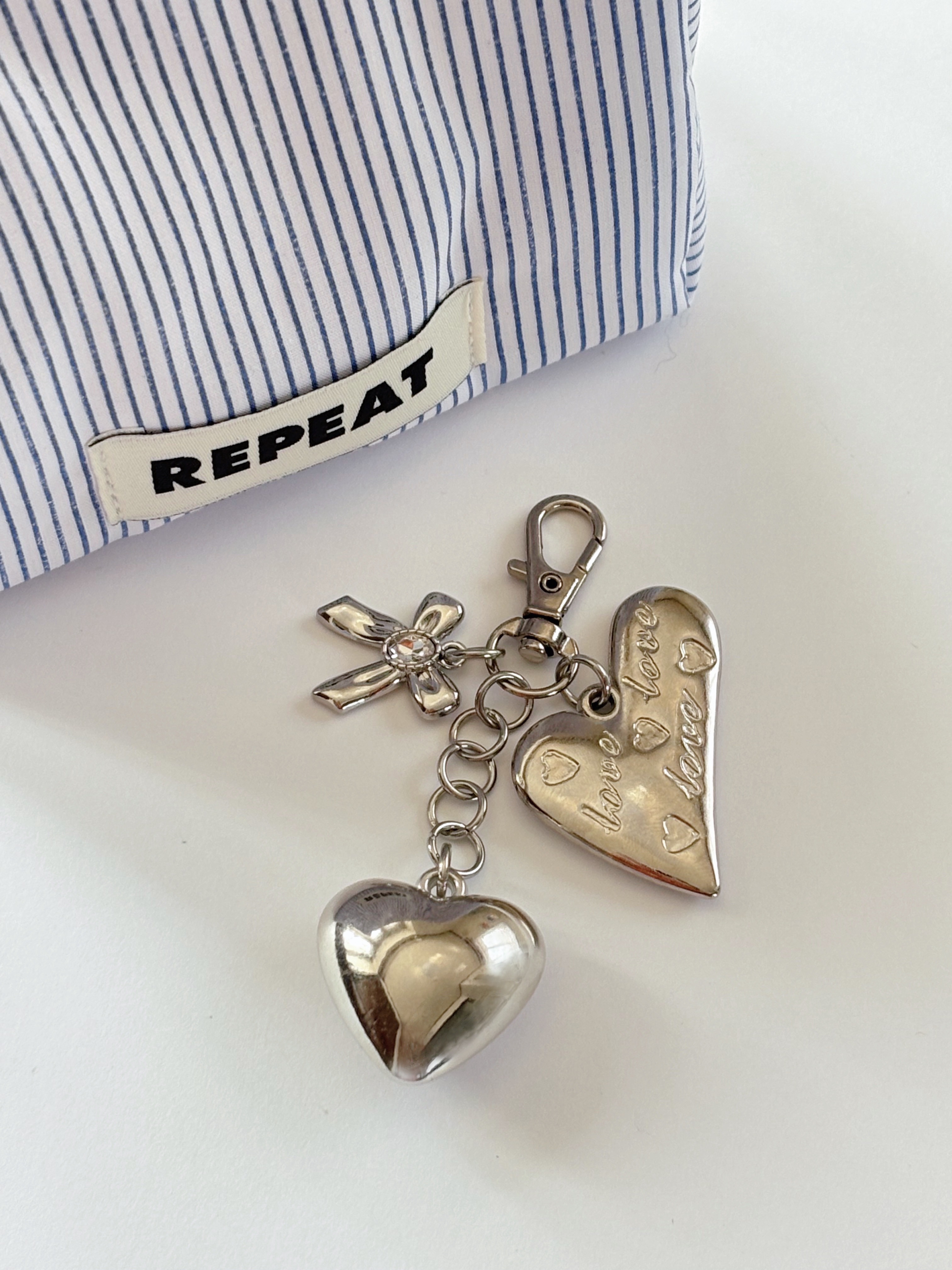 開封済　未使用　String Ting キーホルダーハート♡正規品 キーホルダー ハート【Key Ring Heart】大島紬・レザー・小物