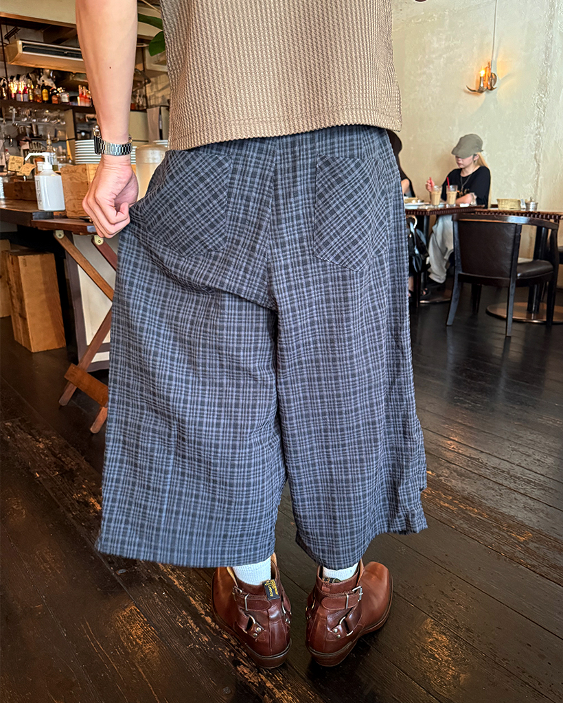 極美品　RRL チェック柄 パンツ 　ヴィンテージ　シアサッカー シアサッカーチェックガウチョパンツ | ファッション通販サイト NUGU