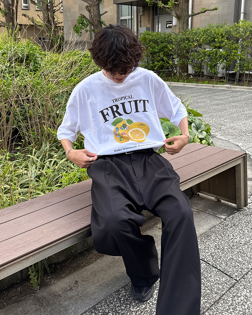 レモンプリントハーフTシャツ | ファッション通販サイト NUGU