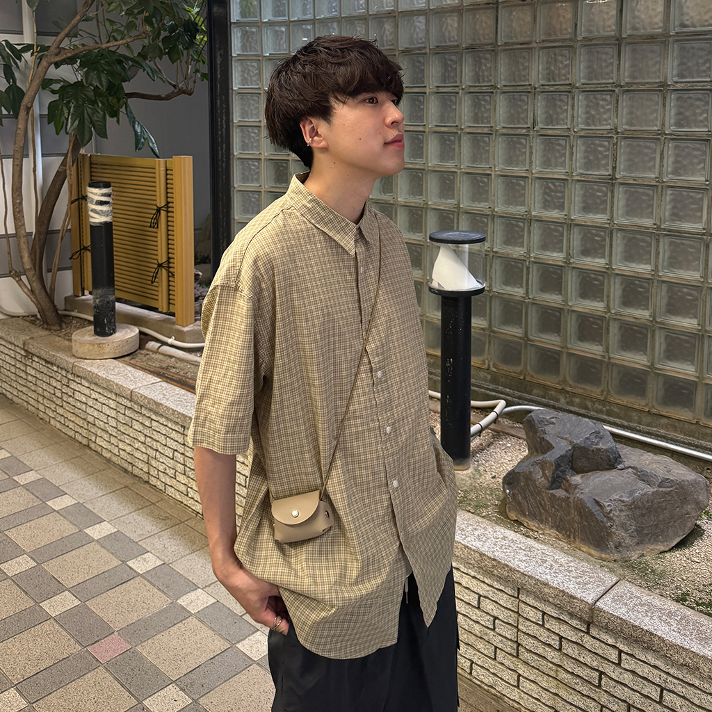2色 半袖Tシャツ チェック Check collar layered style チェックポイント半袖シャツ | ファッション通販サイト NUGU