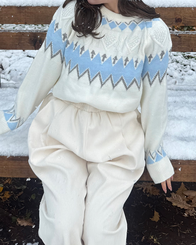 ジグザグフェアアイルパターンニットセーター | ファッション通販