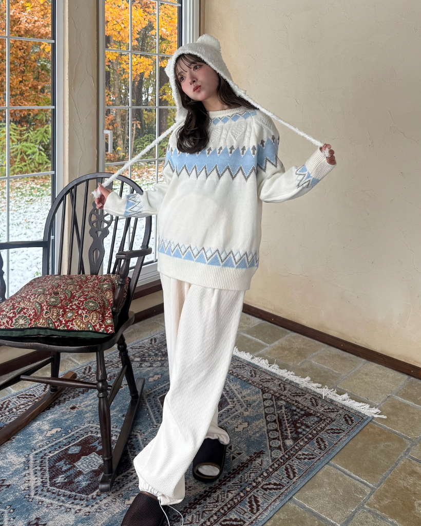 ジグザグフェアアイルパターンニットセーター | ファッション通販