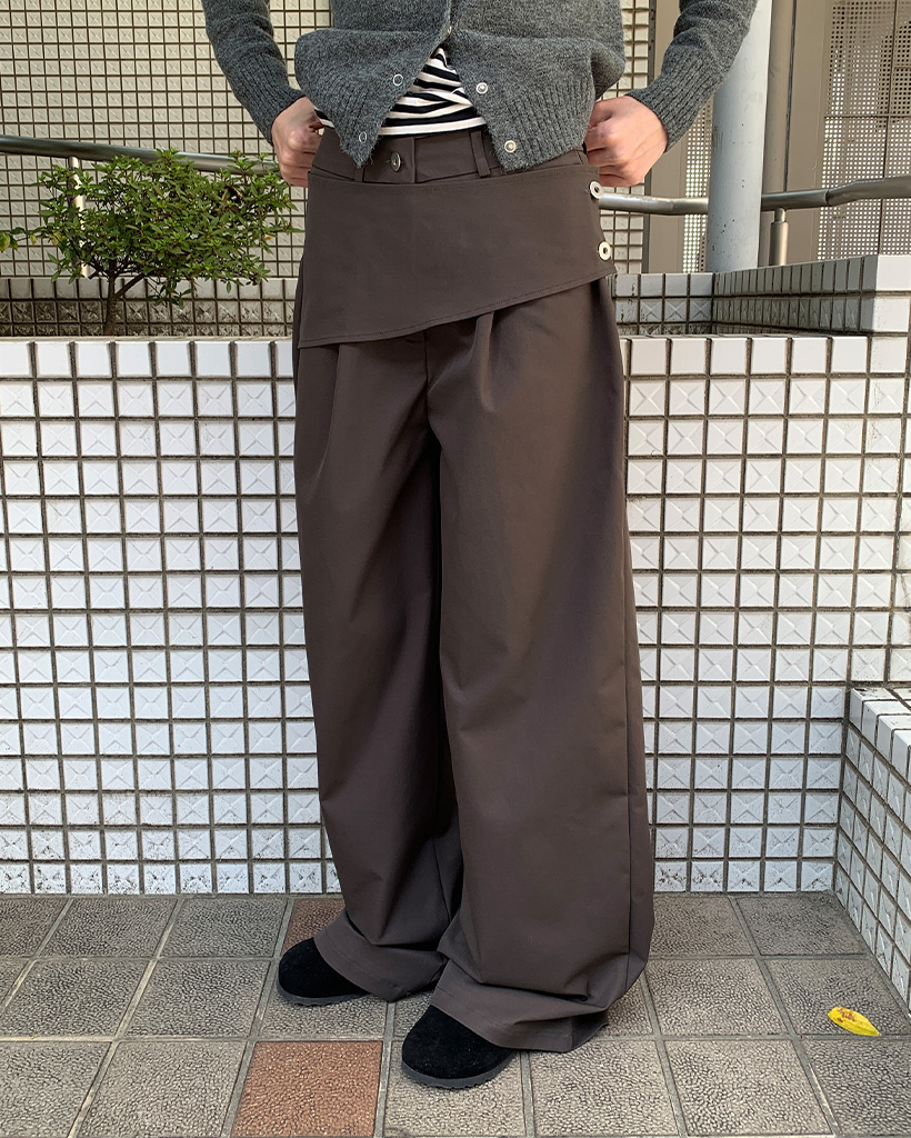 ウエストレイヤードポイントワイドパンツ