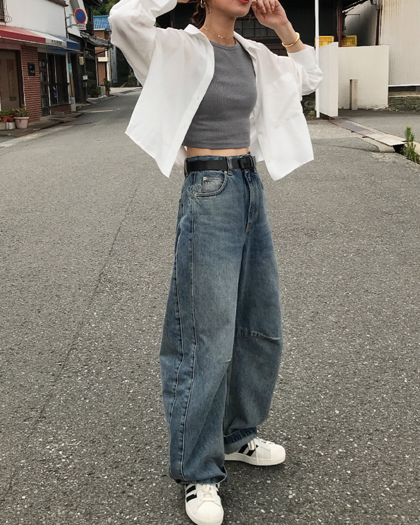 クロップドロングスリーブシャツ | ファッション通販サイト NUGU