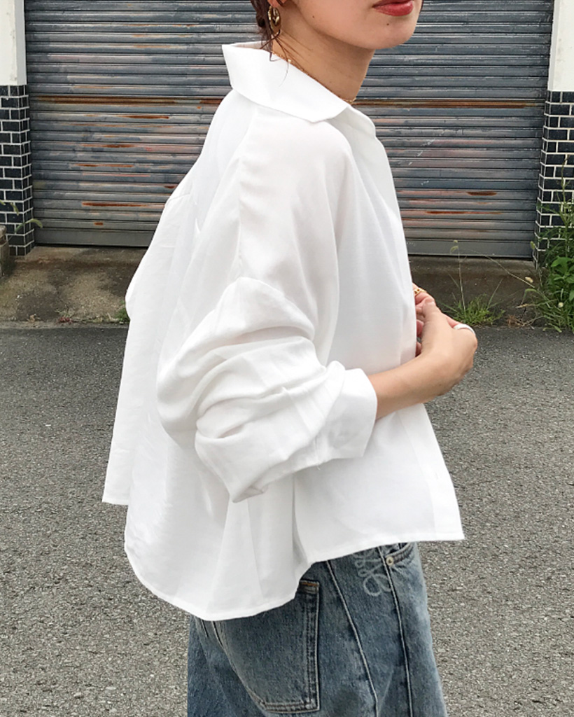 クロップドロングスリーブシャツ | ファッション通販サイト NUGU