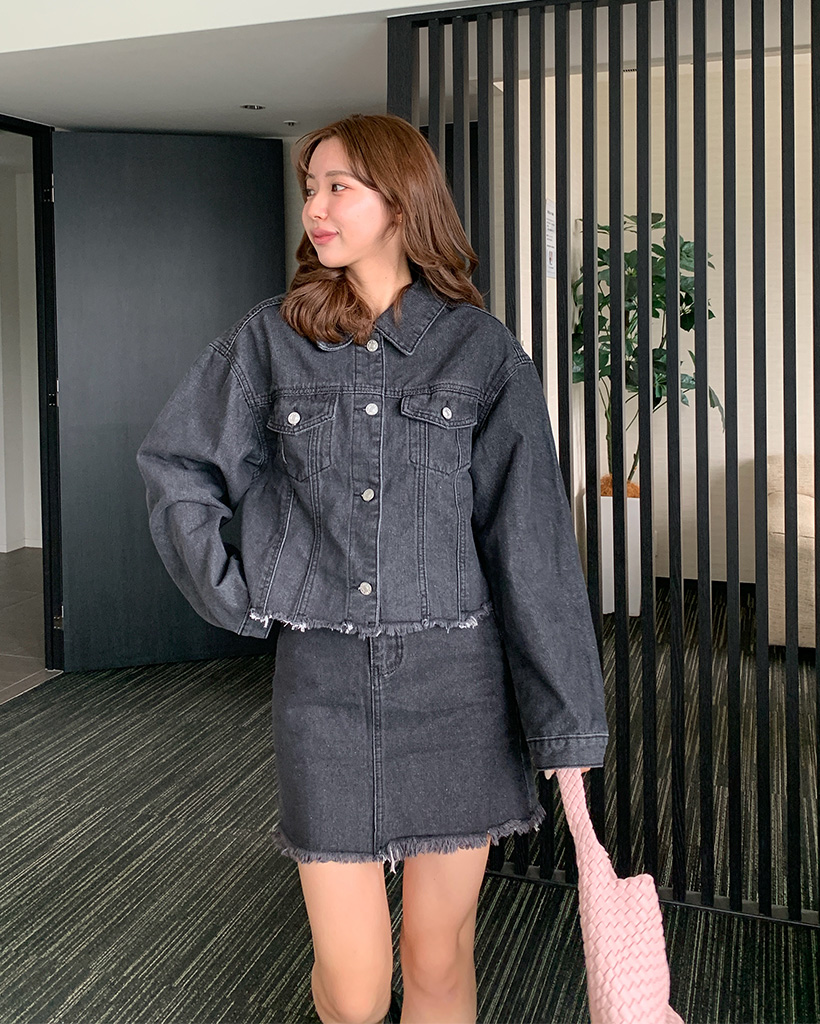 クロップフィットデニムジャケット